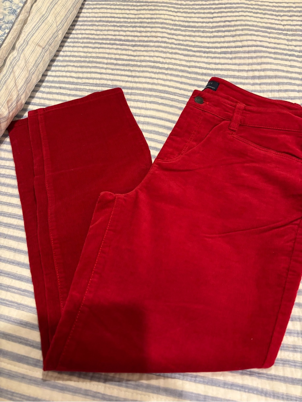 Talbots Bright Red Straight leg Simply Flattering style Corduroy Jeans